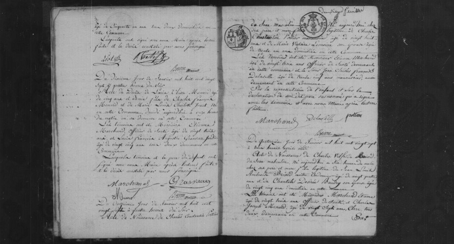 AUTHON-LA-PLAINE. Naissances, mariages, décès : registre d'état civil (1827-1838). 