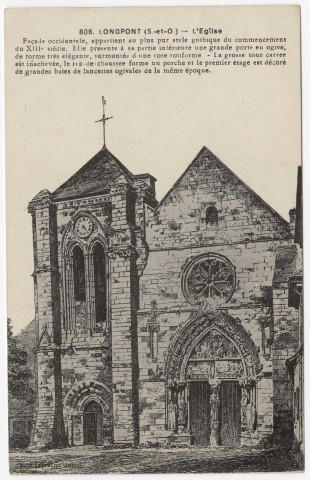 LONGPONT-SUR-ORGE. - L'église de Longpont (d'après gravure). 