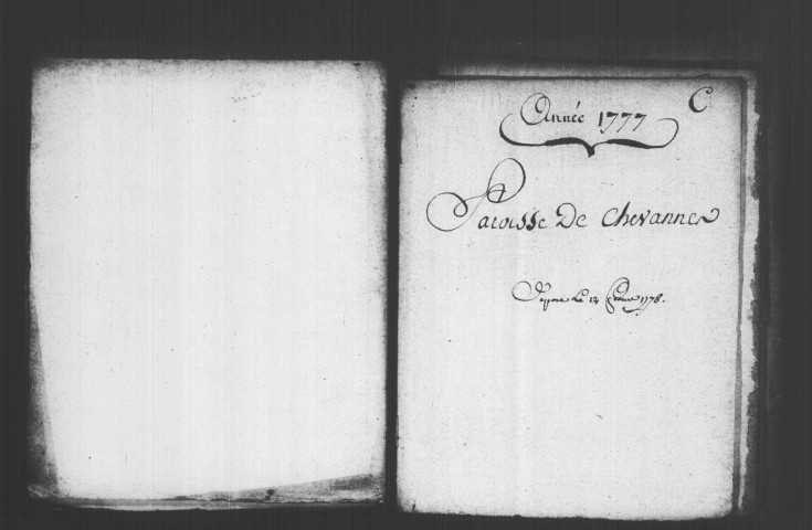 CHEVANNES. Paroisse Saint-Symphorien : Baptêmes, mariages, sépultures : registre paroissial (1766-1777). 