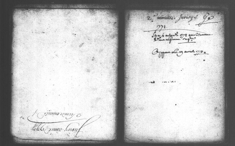 JUVISY-SUR-ORGE. Paroisse Saint-Nicolas : Baptêmes, mariages, sépultures : registre paroissial (1771-1785). 