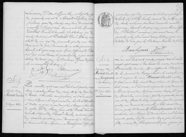 TIGERY . Naissances, mariages, décès : registre d'état civil (1884-1896). 
