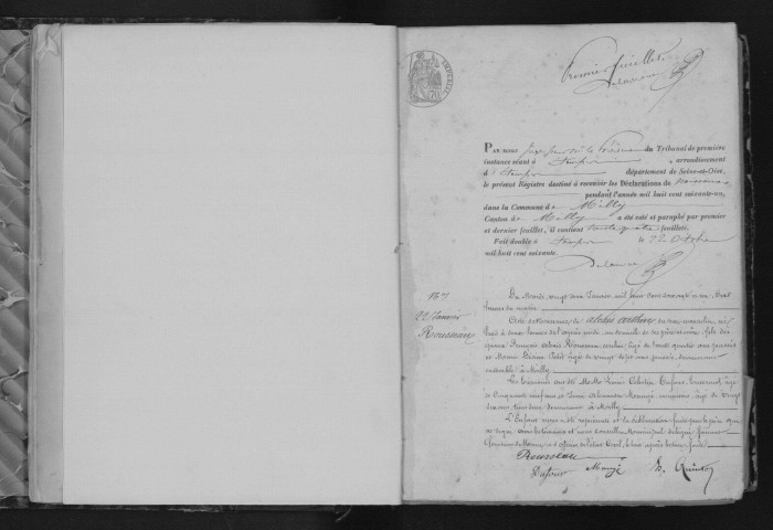 MILLY-LA-FORET. Naissances : registre d'état civil (1861-1875). [Nota bene : 1 cahier inséré (1863)]. 