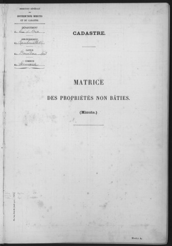 SERMAISE. - Matrice des propriétés non bâties : folios 1 à 475 [cadastre rénové en 1936]. 