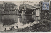 CORBEIL-ESSONNES. - Le pont pris de la rue de la Pêcherie, CM, 1929, 6 lignes, 40 c, ad. 