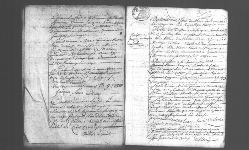 SAVIGNY-SUR-ORGE. Naissances, mariages, décès : registre d'état civil (an XI-1808). 