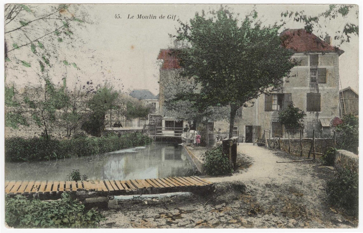 GIF-SUR-YVETTE. - Le moulin de Gif. Bourdier (1905), 1 mot, 5 c, ad, coloriée. 