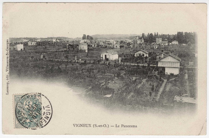VIGNEUX-SUR-SEINE. - Le panorama [Editeur Lasseray, 1907, timbre à 5 centimes]. 
