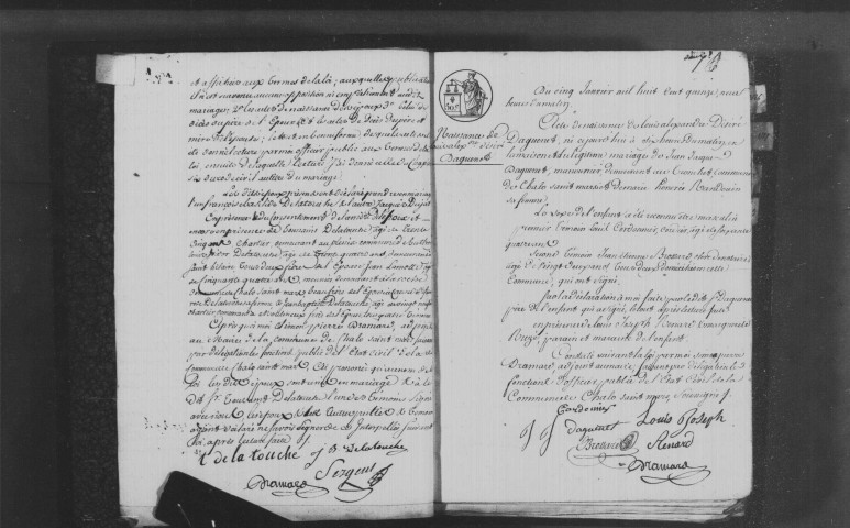 CHALO-SAINT-MARS. Naissances, mariages, décès : registre d'état civil (1815-1826). 