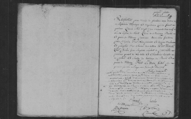 MENNECY. Paroisse Saint-Pierre : Baptêmes, mariages, sépultures : registre paroissial (1779-1789). 