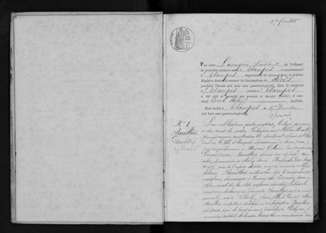 ETAMPES. Décès : registre d'état civil (1886). 