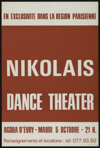 EVRY. - Danse : Nikolais dance theater, Agora d'Evry, [5 octobre 1980]. 