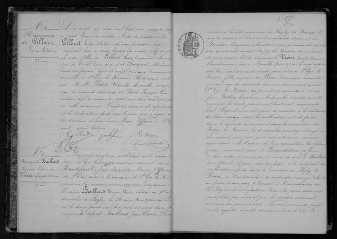 SAINT-CYR-LA-RIVIERE. Naissances, mariages, décès : registre d'état civil (1876-1890). 