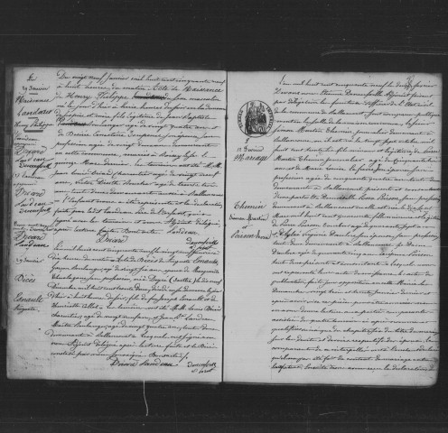 BALLANCOURT-SUR-ESSONNE. Naissances, mariages, décès : registre d'état civil (1859-1865). 