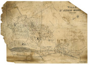 ATHIS-MONS. - Plan de la ville, échelle 1/500, NB, dim. 0,68 x 0,94 m [s. d.]. 