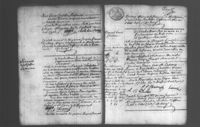 MONTGERON. Naissances, mariages, décès : registre d'état civil (an XI-1808). 