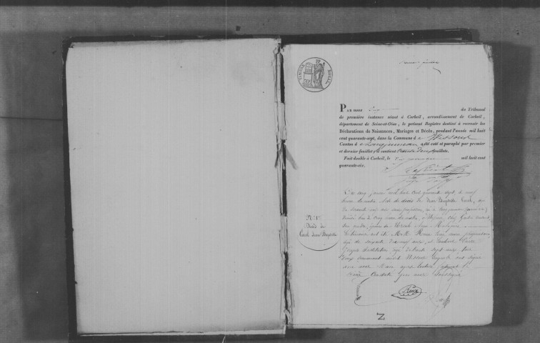 WISSOUS. Naissances, mariages, décès : registre d'état civil (1847-1853). 