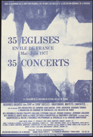 LINAS, SAINT-SULPICE-DE-FAVIERES, la FERTE-ALAIS, LONGJUMEAU, ETAMPES.- 35 églises en Ile-de-France, 35 concerts, mai-juin 1977. 