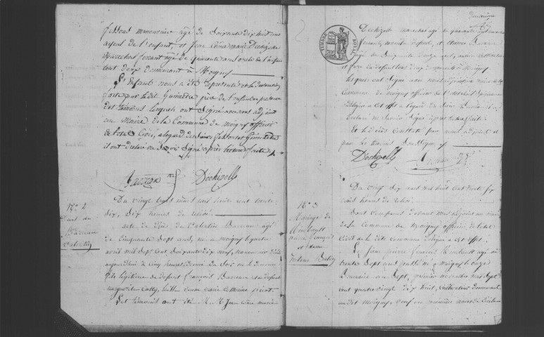 MOIGNY-SUR-ECOLE. Naissances, mariages, décès : registre d'état civil (1836-1848). [Relié en désordre (1842)]. 