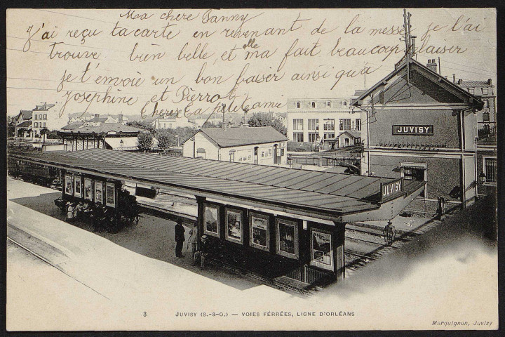JUVISY-SUR-ORGE.- Voies ferrées, ligne d'Orléans, 1903.