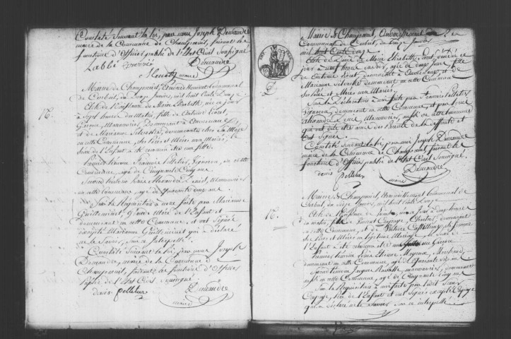 CHAMPCUEIL. Naissances, mariages, décès : registre d'état civil (1812-1820). 