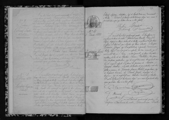 MILLY-LA-FORET. Naissances : registre d'état civil (1884-1890). 