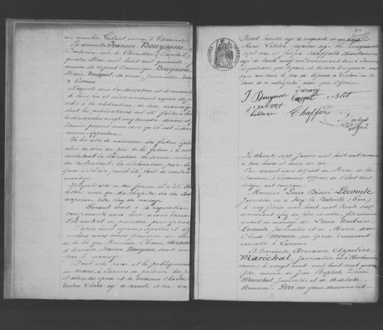 ESSONNES. Mariages : registre d'état civil (1860-1866). 