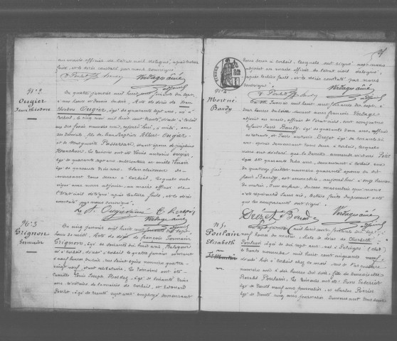 CORBEIL. Décès : registre d'état civil (1877). 