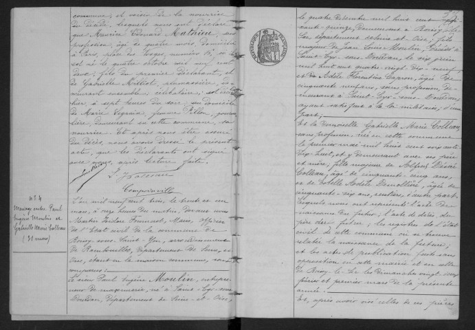 BOISSY-SOUS-SAINT-YON.- Naissances, mariages, décès : registre d'état civil (1903-1915). 