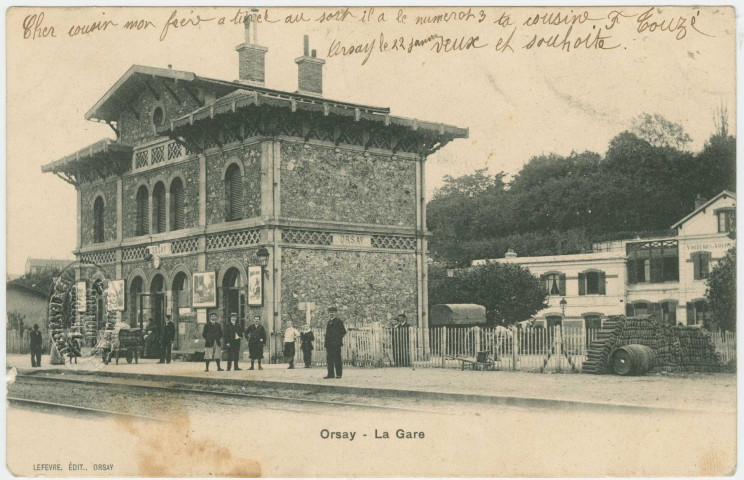 ORSAY. - La gare. Edition Lefèvre, 1905, 1 timbre à 10 centimes. 