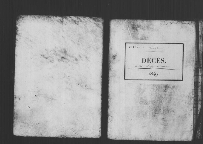 CORBEIL. Décès : registre d'état civil (1849). 