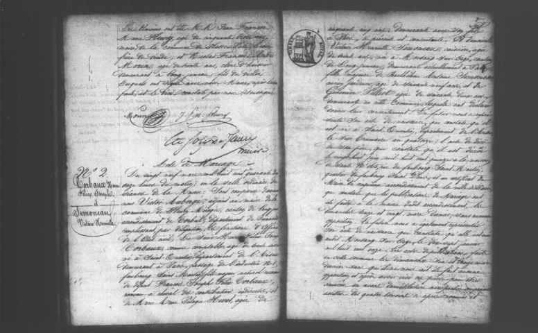 FLEURY-MEROGIS.- Naissances, mariages, décès : registre d'état civil (1842-1854). 