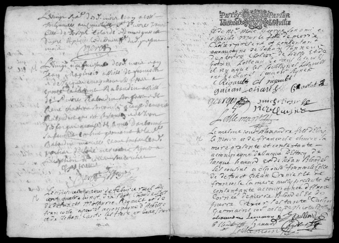 MILLY-LA-FORET. - Registre paroissial des baptêmes, mariages et sépultures (1697-1709). 