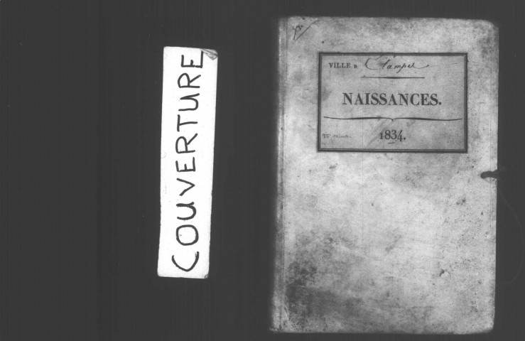 ETAMPES. Naissances : registre d'état civil (1834). 
