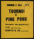 EVRY. - Tournoi de ping-pong, Maison de quartier du Champtier du Coq, [3 mai 1980]. 
