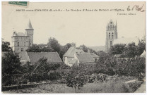 BRIIS-SOUS-FORGES. - Le donjon d'Anne de Boleyn et l'église, Fournier, 1916, 5 mots, 5 c, ad. 