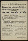 Seine-et-Oise [Département]. - Arrêté préfectoral portant sur l'élagage des haies et plantations aux abords des passages à niveau, 1er septembre 1934. 