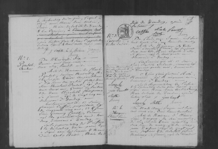 DOURDAN. Naissances, mariages, décès : registre d'état civil (1836-1837). 