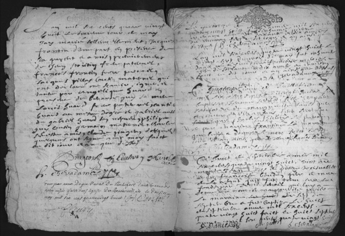 BOUTERVILLIERS - Registres paroissiaux. - Registre des baptêmes, mariages et sépultures (1687 - 1721). 
