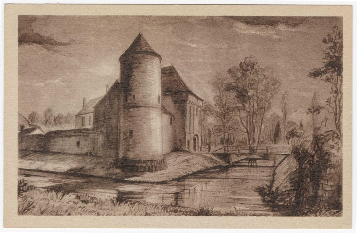 VILLECONIN. - Château de Villeconin (d'après dessin du XVème siècle) [sépia]. 