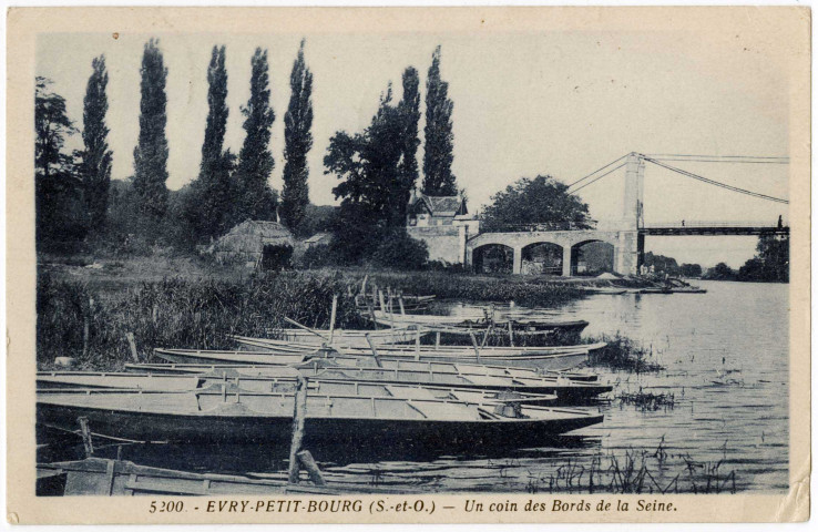 EVRY. - Evry-Petit-Bourg. Un coin des bords de la Seine [Editeur Photo-édition, 1937, timbre à 30 centimes, bleue]. 