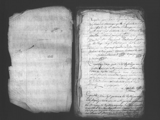 ETAMPES. Paroisse Saint-Martin : Baptêmes, mariages, sépultures : registre paroissial (1761-1767). 