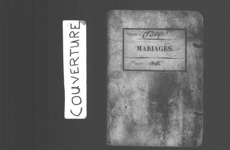 ETAMPES. Mariages : registre d'état civil (1826). 
