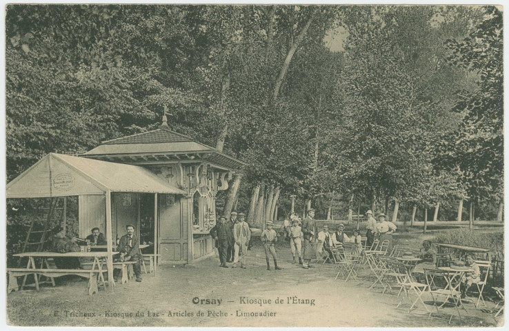 ORSAY. - Kiosque de l'étang. Edition Tricheux, 1913, 1 timbre à 5 centimes. 