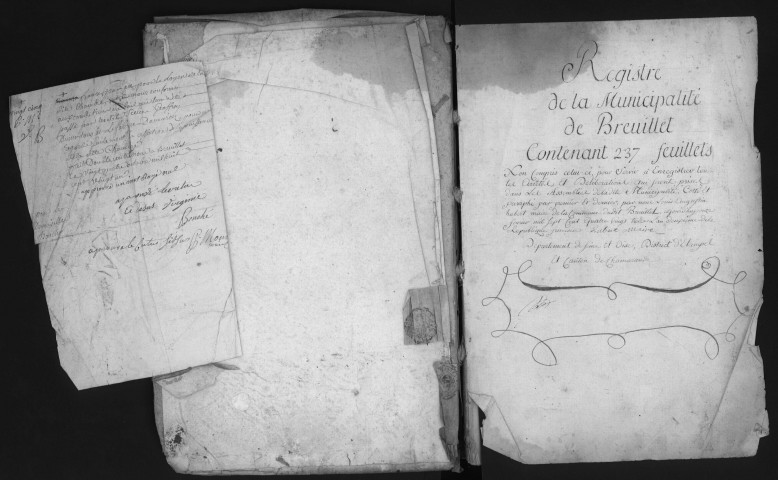 BREUILLET- Administration de la commune.- Registres des délibérations du conseil municipal (17 février 1793-20 février 1838). 