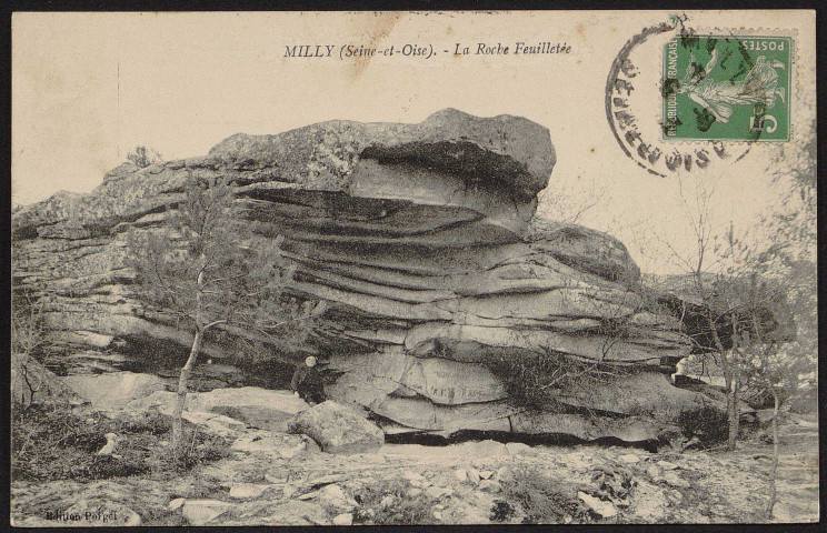 MILLY-LA-FORET.- La roche feuilletée, 1913.