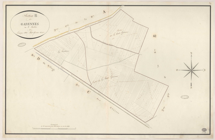 PALAISEAU. - Section B : Garennes (les), 1ère feuille. 