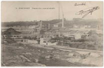 ESSONNES. - Papeterie, vue générale et construction de la ligne de voie ferrée, Bouvet, 1903, 1 mot, 5 c, ad. 