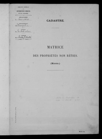 BOISSY-LE-CUTTE. - Matrice des propriétés non bâties : folios 1 à 492 [cadastre rénové en 1939]. 