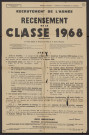 Essonne [Département]. - Recensement militaire - classe 1968, pour les jeunes nés entre le 1er janvier 1968 et le 31 décembre 1968 (1968). 