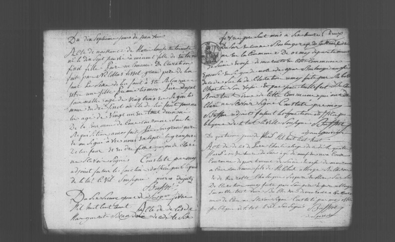 COURCOURONNES. Naissances, mariages, décès : registre d'état civil (1808-1830). 